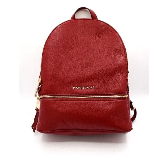 Michael Kors Red Leather Backpack Gold‎ Hardware Adjustable  display picture 1